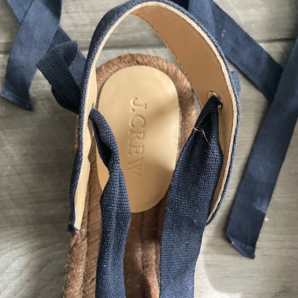 J.Crew Canvas Pointe Toe Flat
Espadrilles with Ankle Wrap - Picture 2 of 5